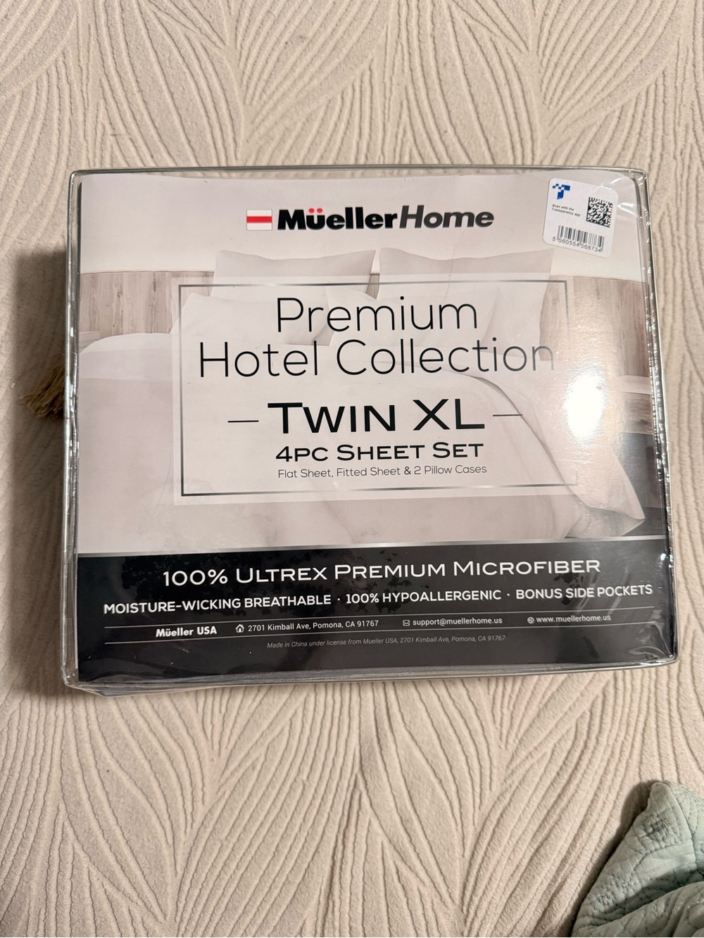 MuellerHome Premium Hotel Collection Twin XL 4-Piece Sheet Set - Cream